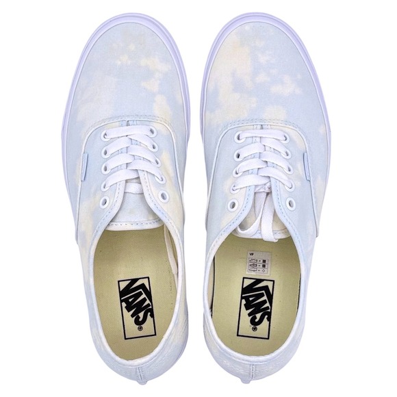 Vans Authentic "Bleach Wash Ballad Blue" Shoes Mens 10.5 Women's 12 White Blue - Picture 3 of 8